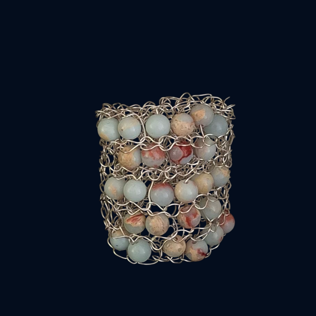 Handwoven Argentium Silver Adjustable Ring