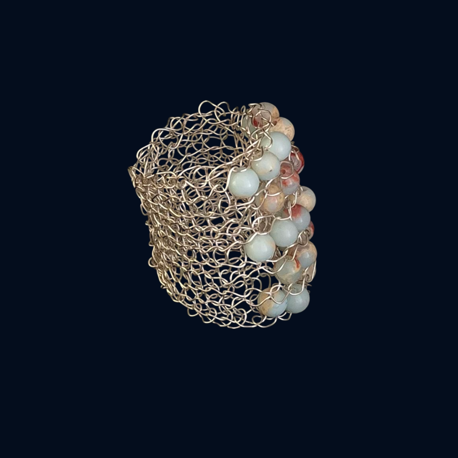 Handwoven Argentium Silver Adjustable Ring