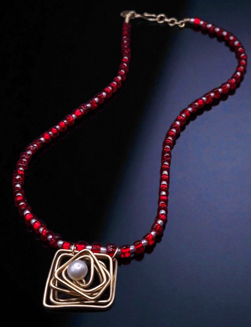 Ruby Elixir.Sculptural Necklace - Author's Design