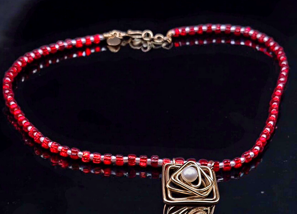 Ruby Elixir.Sculptural Necklace - Author's Design