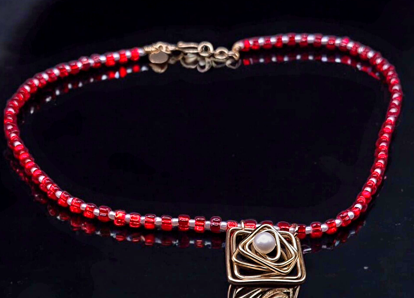 Ruby Elixir.Sculptural Necklace - Author's Design